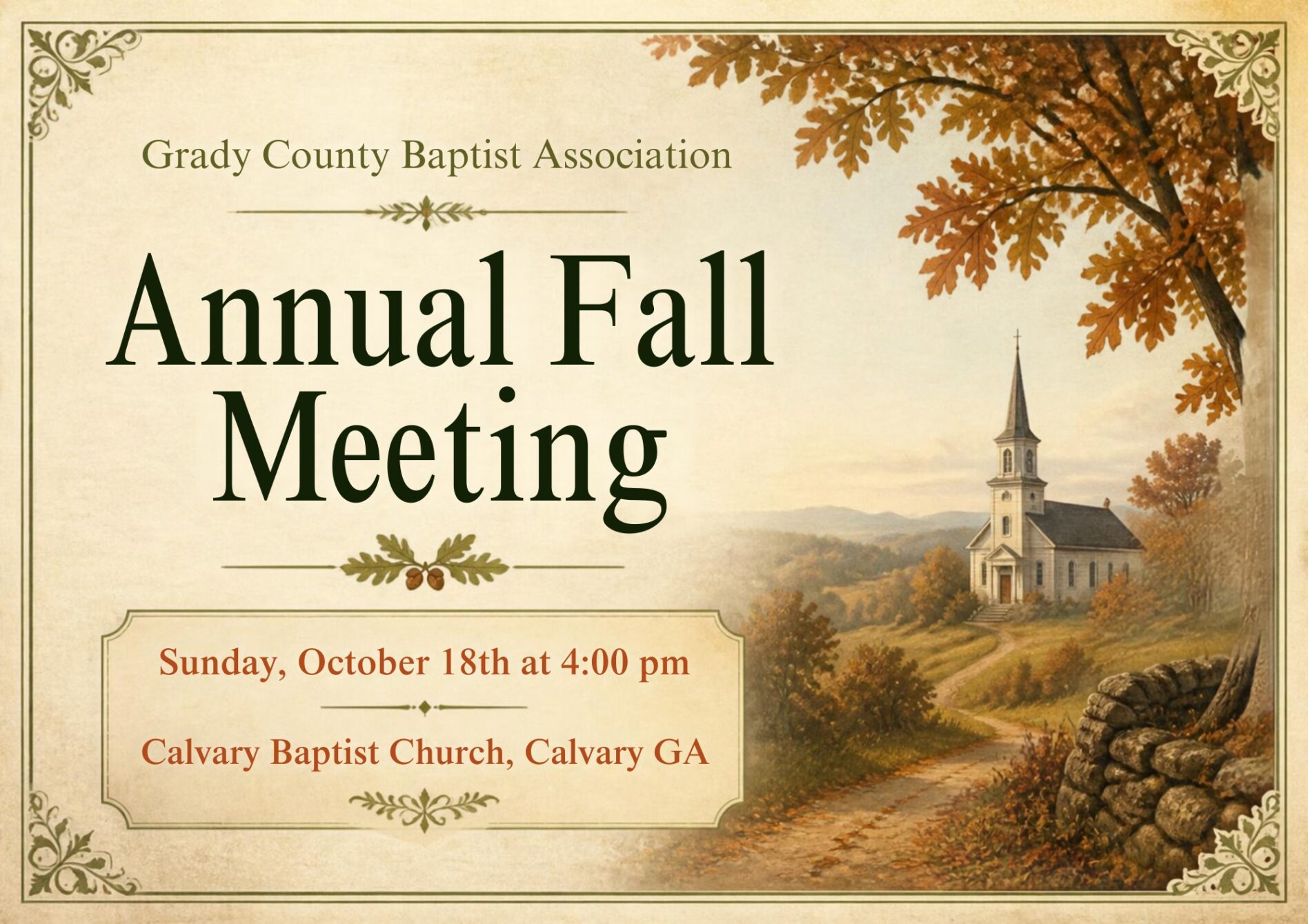 Grady County Baptist Association Annual Fall Meeting